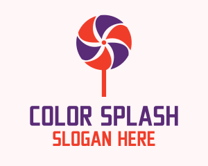 Colorful Lollipop Pinwheel  logo design