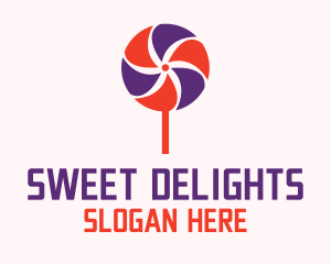 Colorful Lollipop Pinwheel  logo design