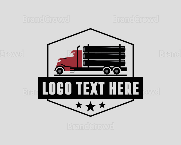 Logging Truck Transportation Logo