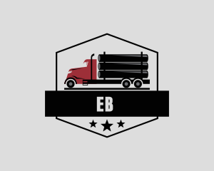 Construction - Logging Truck Transportation logo design