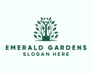 Landscaping Gardener Shovel logo design