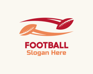 Pink Red Football Ball logo design