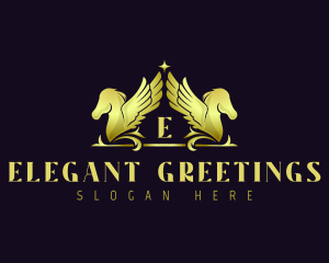 Luxury Pegasus Horse logo design