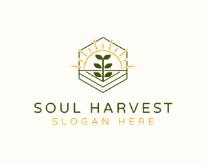 Farm Plant Sunrise logo design