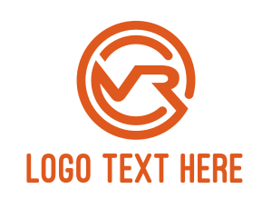 Initial - Orange Modern VR logo design