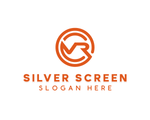 Orange Modern Letter VR Logo