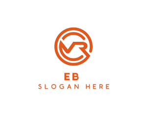 Letter Vr - Orange Modern Letter VR logo design