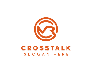 Team - Orange Modern Letter VR logo design