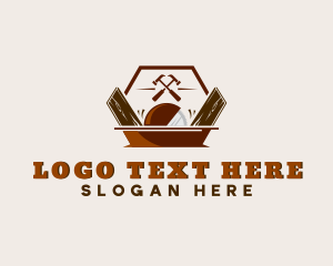Table Saw - Hammer Woodworking Carpentry logo design