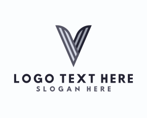 Startup - Striped Startup Letter V logo design