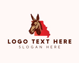 Map - Missouri Mule Animal logo design