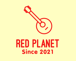 Red Banjo Guitar logo design