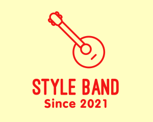 Red Banjo Guitar logo design