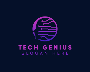 Artificial Intelligence Mental Tech logo design