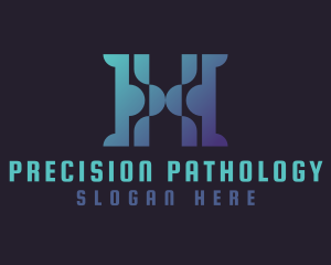 Pathology - Abstract DNA Letter H logo design