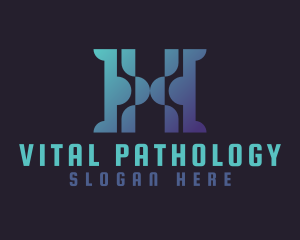 Pathology - Abstract DNA Letter H logo design