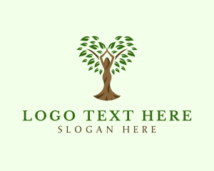 Massage - Natural Lady Tree logo design