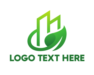 Theme - Green Vine Leaf Building logo design