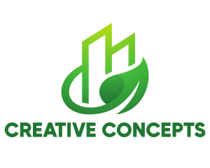 Theme - Green Vine Leaf Building logo design