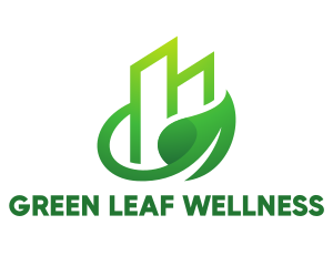 Green Vine Leaf Building  logo design