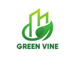 Green Vine Leaf Building  logo design