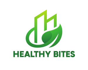 Nutritious - Green Vine Leaf Building logo design