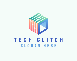 Technology Network Cube logo design