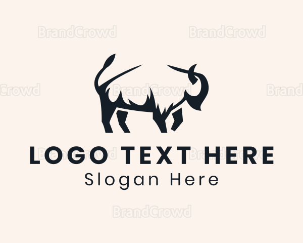 Livestock Bison Farm Logo