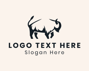 Hunting - Livestock Bison Farm logo design