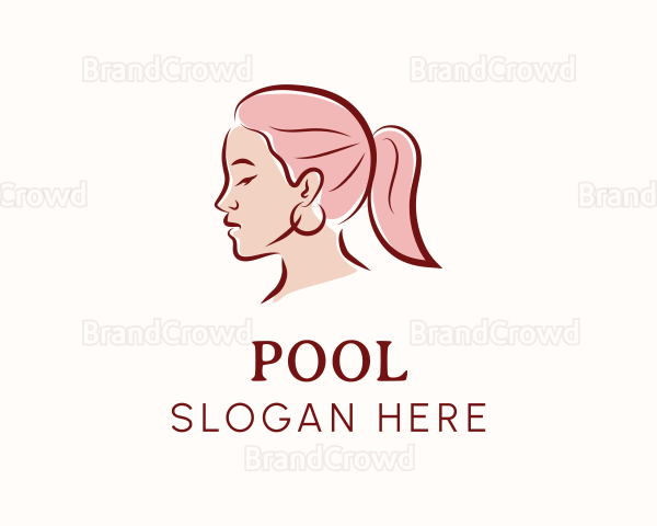Pink Hair Woman Logo