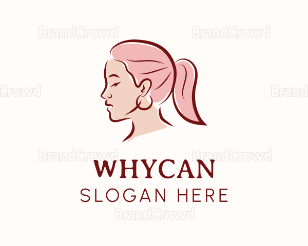 Pink Hair Woman Logo