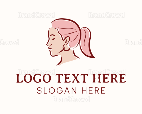 Pink Hair Woman Logo