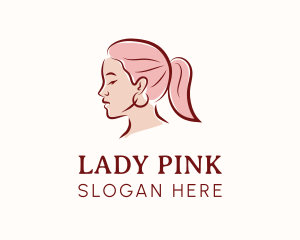 Pink Hair Woman logo design