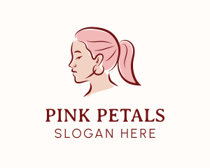 Pink Hair Woman logo design