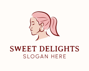 Pink Hair Woman logo design