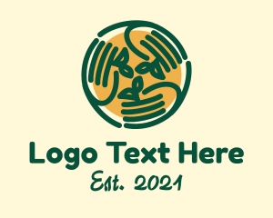 Organic Products - Sustainable Eco Hands logo design