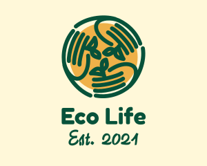 Sustainable Eco Hands  logo design