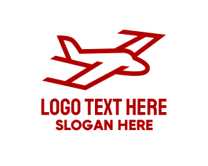 Red - Red Plane Flight logo design