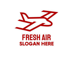 Red Plane Flight  logo design