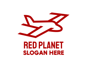 Red Plane Flight  logo design