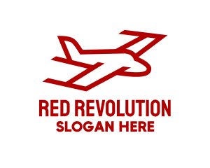 Red Plane Flight  logo design