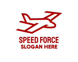 Red Plane Flight  logo design