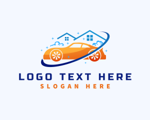 Wash - House Car Cleaning logo design