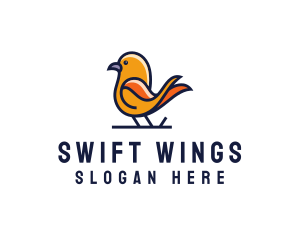 Swallow - Wild Perched Bird logo design