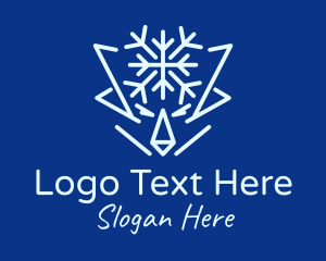 Ice - Winter Snowflake Creature logo design