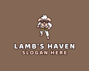 Lamb - Sheep Martial Arts logo design