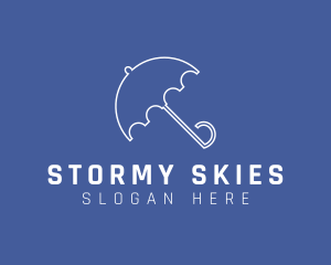 Simple Umbrella Outline logo design