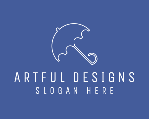 Simple Umbrella Outline logo design