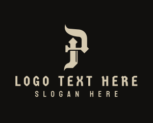 Tattoo Studio - Record Label Letter P logo design