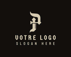 Beige - Record Label Letter P logo design